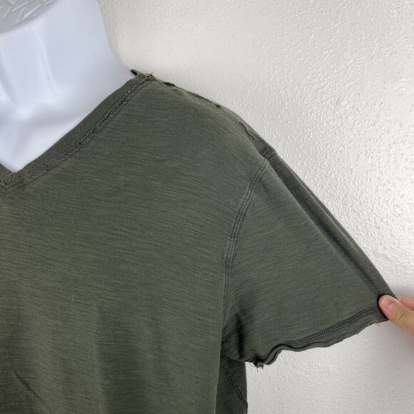 Helix Shirt Men Large Green Short Sleeve Solid Cotton Tee - Picture 7 of 11